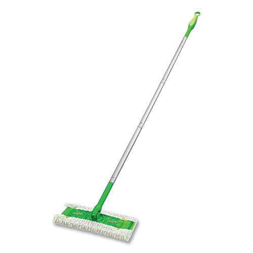 Swiffer® Sweeper Mop, 10 X 4.8 White Cloth Head, 46" Green-silver Aluminum-plastic Handle, 3-carton freeshipping - TVN Wholesale