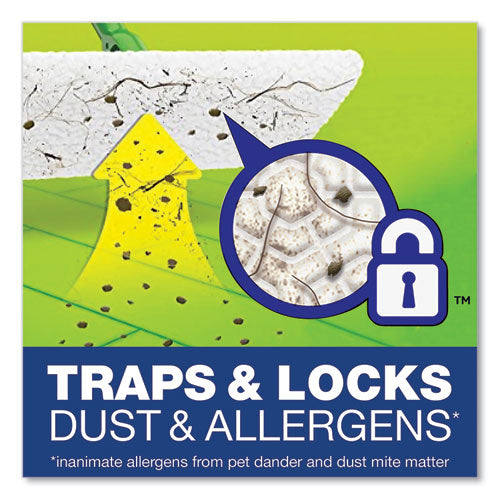 Swiffer® Sweeper Mop, 10 X 4.8 White Cloth Head, 46" Green-silver Aluminum-plastic Handle freeshipping - TVN Wholesale