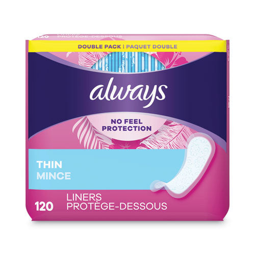 Always® Thin Daily Panty Liners, Regular, 120-pack, 6 Packs-carton freeshipping - TVN Wholesale