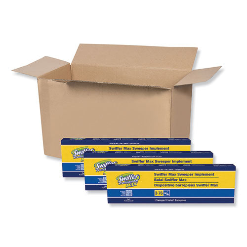 Swiffer® Sweeper Mop, 17 X 5 White Cloth Head, 46" Green-silver Aluminum-plastic Handle, 3-carton freeshipping - TVN Wholesale