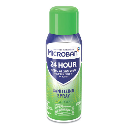 Microban® 24-hour Disinfectant Sanitizing Spray, Fresh Scent, 12.5 Oz Aerosol Spray, 6-carton freeshipping - TVN Wholesale