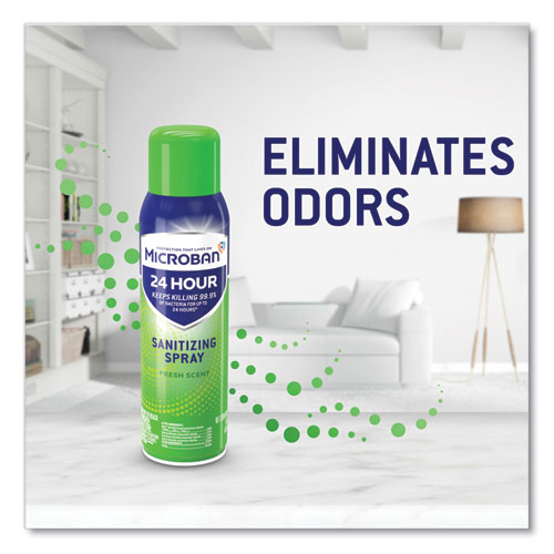 Microban® 24-hour Disinfectant Sanitizing Spray, Fresh Scent, 12.5 Oz Aerosol Spray freeshipping - TVN Wholesale