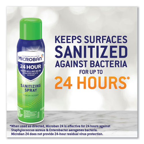 Microban® 24-hour Disinfectant Sanitizing Spray, Fresh Scent, 12.5 Oz Aerosol Spray freeshipping - TVN Wholesale