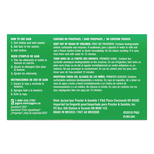 Gain® Powder Laundry Detergent, Original Scent, 1.8 Oz Box, 156 Boxes-carton freeshipping - TVN Wholesale