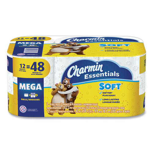 Charmin® Essentials Soft Bathroom Tissue, Septic Safe, 2-ply, White, 4 X 3.92, 352 Sheets-roll, 12-pack freeshipping - TVN Wholesale