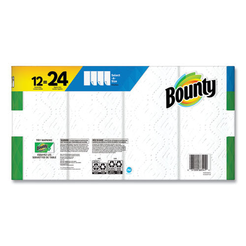 Bounty® Select-a-size Kitchen Roll Paper Towels, 2-ply, White, 5.9 X 11, 98 Sheets-roll, 12 Rolls-carton freeshipping - TVN Wholesale