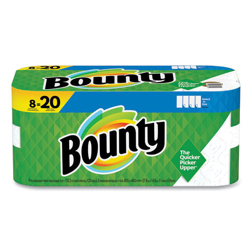 Bounty® Select-a-size Kitchen Roll Paper Towels, 2-ply, White, 5.9 X 11, 123 Sheets-roll, 8 Double Plus Rolls-pack freeshipping - TVN Wholesale