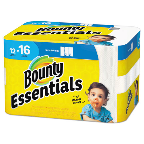 Bounty® Essentials Select-a-size Kitchen Roll Paper Towels, 2-ply, 83 Sheets-roll, 12 Rolls-carton freeshipping - TVN Wholesale