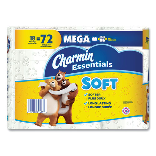 Charmin® Essentials Soft Bathroom Tissue, Septic Safe, 2-ply, White, 4 X 3.92, 352 Sheets-roll, 18-pack freeshipping - TVN Wholesale