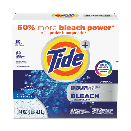 Tide® Laundry Detergent With Bleach, Tide Original Scent, Powder, 144 Oz Box, 2-carton freeshipping - TVN Wholesale