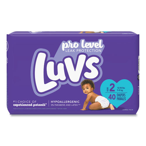 Luvs® Diapers, Size 2, 12 Lbs To 18 Lbs, 40-pack, 2 Pack-carton freeshipping - TVN Wholesale