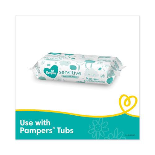 Pampers® Sensitive Baby Wipes, White, Cotton, Unscented, 72-pack, 8 Packs-carton freeshipping - TVN Wholesale