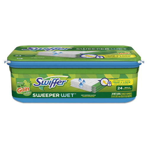 Swiffer® Wet Refill Cloths, Gain Original Scent, White, 8 X 10, 24-pack, 6 Pack-carton freeshipping - TVN Wholesale