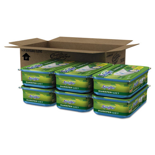 Swiffer® Wet Refill Cloths, Gain Original Scent, White, 8 X 10, 24-pack, 6 Pack-carton freeshipping - TVN Wholesale