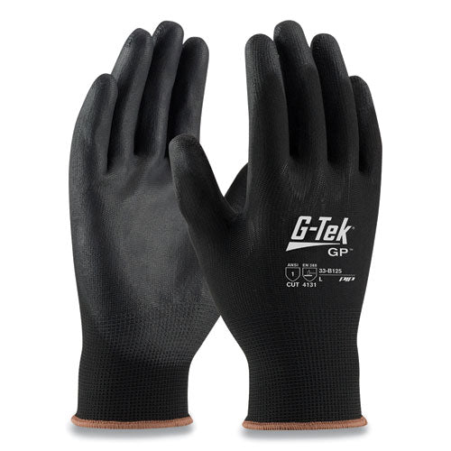 G-Tek® Gp Polyurethane-coated Nylon Gloves, Large, Black, 12 Pairs freeshipping - TVN Wholesale