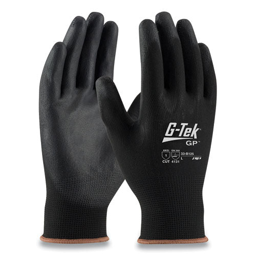 G-Tek® Gp Polyurethane-coated Nylon Gloves, Medium, Black, 12 Pairs freeshipping - TVN Wholesale