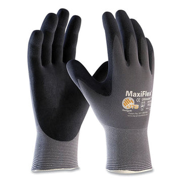 MaxiFlex® Ultimate Seamless Knit Nylon Gloves, Nitrile Coated Microfoam Grip On Palm And Fingers, Small, Gray, 12 Pairs freeshipping - TVN Wholesale