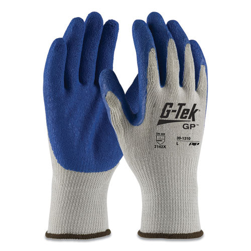 G-Tek® Gp Latex-coated Cotton-polyester Gloves, Large, Gray-blue, 12 Pairs freeshipping - TVN Wholesale