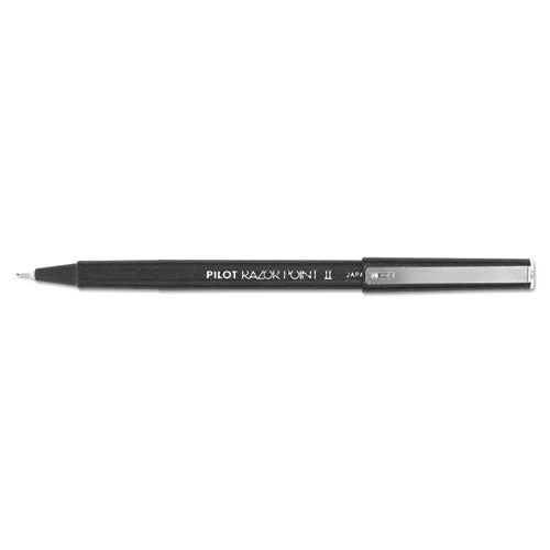 Pilot® Razor Point Ii Super Fine Line Porous Point Pen, Stick, Extra-fine 0.2 Mm, Black Ink, Black Barrel, Dozen freeshipping - TVN Wholesale
