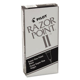 Pilot® Razor Point Ii Super Fine Line Porous Point Pen, Stick, Extra-fine 0.2 Mm, Black Ink, Black Barrel, Dozen freeshipping - TVN Wholesale