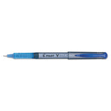 V Razor Point Liquid Ink Porous Point Pen, Stick, Extra-fine 0.5 Mm, Blue Ink, Gray Barrel, Dozen
