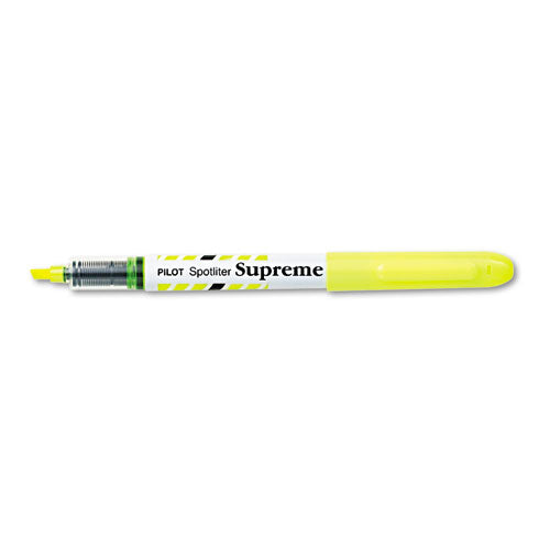 Pilot® Spotliter Supreme Highlighter, Fluorescent Yellow Ink, Chisel Tip, Yellow-white Barrel, Dozen freeshipping - TVN Wholesale