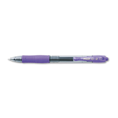 Pilot® G2 Premium Gel Pen, Retractable, Fine 0.7 Mm, Purple Ink, Smoke Barrel, Dozen freeshipping - TVN Wholesale