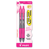 Pilot® G2 Premium Breast Cancer Awareness Gel Pen, Retractable, Fine 0.7 Mm, Black Ink, Translucent Pink Barrel, 2-pack freeshipping - TVN Wholesale