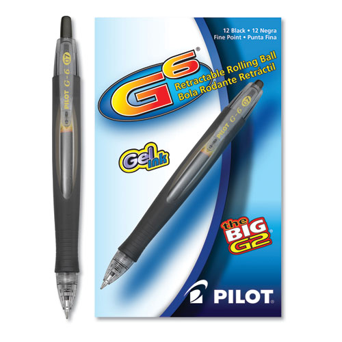 Pilot® G6 Gel Pen, Retractable, Fine 0.7 Mm, Black Ink, Black Barrel freeshipping - TVN Wholesale