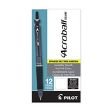 Pilot® Acroball Colors Advanced Ink Ballpoint Pen, Retractable, Medium 1 Mm, Black Ink, Black Barrel, Dozen freeshipping - TVN Wholesale