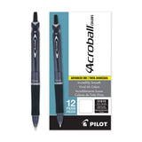 Pilot® Acroball Colors Advanced Ink Ballpoint Pen, Retractable, Medium 1 Mm, Black Ink, Black Barrel, Dozen freeshipping - TVN Wholesale