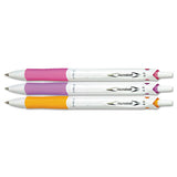 Acroball Purewhite Advanced Ink Retractable Ballpoint Pen, Fine 0.7 Mm, Black Ink, Assorted Barrel Colors, 3-pack