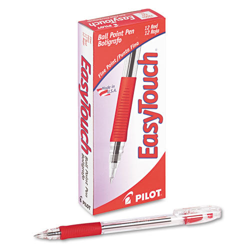 Pilot® Easytouch Ballpoint Pen, Stick, Fine 0.7 Mm, Red Ink, Clear Barrel, Dozen freeshipping - TVN Wholesale