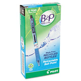 Pilot® B2p Bottle-2-pen Recycled Ballpoint Pen, Retractable, Medium 1 Mm, Black Ink, Translucent Blue Barrel, Dozen freeshipping - TVN Wholesale