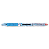 B2p Bottle-2-pen Recycled Ballpoint Pen, Retractable, Medium 1 Mm, Red Ink, Translucent Blue Barrel, Dozen