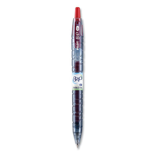 Pilot® B2p Bottle-2-pen Recycled Ballpoint Pen, Retractable, Fine 0.7 Mm, Red Ink, Translucent Blue Barrel, Dozen freeshipping - TVN Wholesale