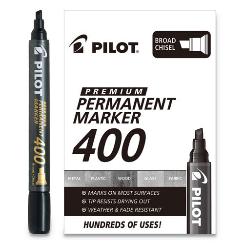 Pilot® Premium 400 Permanent Marker, Broad Chisel Tip, Black, Dozen freeshipping - TVN Wholesale