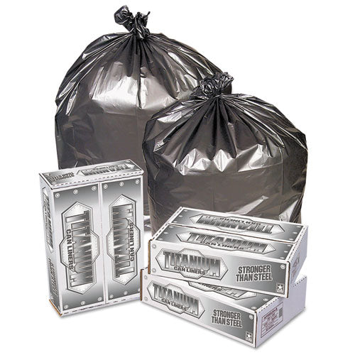 Pitt Plastics Titanium Low-density Can Liners, 60 Gal, 1.7 Mil, 39" X 57", Silver, 50-carton freeshipping - TVN Wholesale