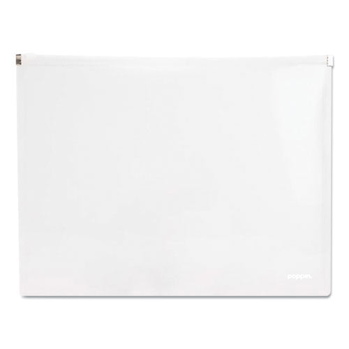 Poppin Poly Zip Folio, Letter Size, Clear, 3-pack freeshipping - TVN Wholesale