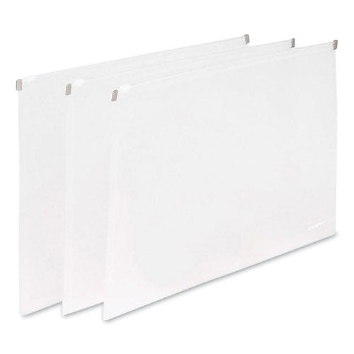 Poppin Poly Zip Folio, Letter Size, Clear, 3-pack freeshipping - TVN Wholesale