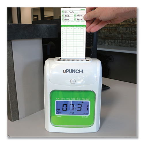 uPunch™ Hn1500 Electronic Non-calculating Time Clock Bundle, Lcd Display, Beige-green freeshipping - TVN Wholesale