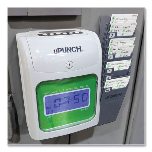 uPunch™ Hn1500 Electronic Non-calculating Time Clock Bundle, Lcd Display, Beige-green freeshipping - TVN Wholesale
