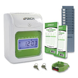 uPunch™ Hn1500 Electronic Non-calculating Time Clock Bundle, Lcd Display, Beige-green freeshipping - TVN Wholesale