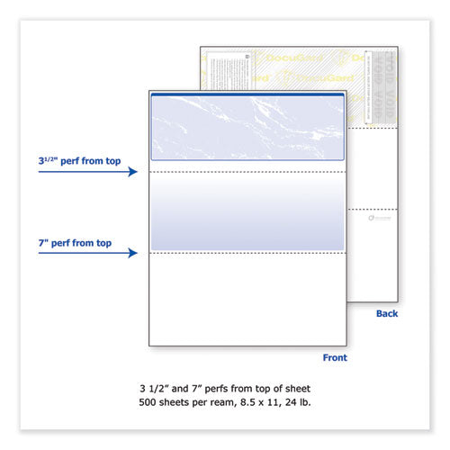 DocuGard™ Security Business Checks, 11 Features, 8.5 X 11, Blue Marble Top, 500-ream freeshipping - TVN Wholesale
