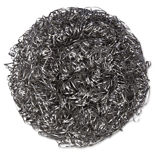 Kurly Kate® Stainless Steel Scrubbers, Large, 4 X 4, Steel Gray, 12 Scrubbers-pack, 6 Packs-carton freeshipping - TVN Wholesale