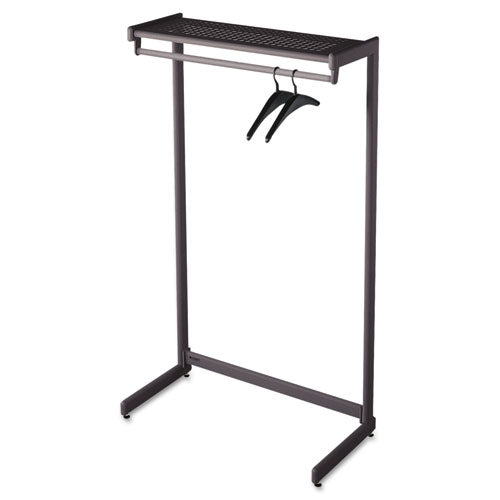 Quartet® Single-side Garment Rack W-shelf, Powder Coated Textured Steel, 48w X 18.5d X 61.5h, Black freeshipping - TVN Wholesale