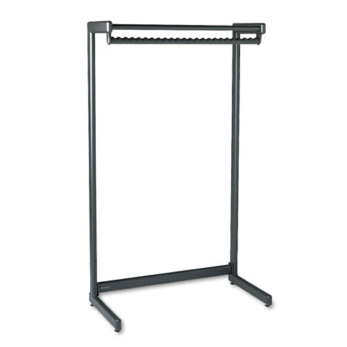 Quartet® Single-side Garment Rack W-shelf, Powder Coated Textured Steel, 48w X 18.5d X 61.5h, Black freeshipping - TVN Wholesale