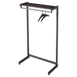 Quartet® Single-side Garment Rack W-shelf, Powder Coated Textured Steel, 48w X 18.5d X 61.5h, Black freeshipping - TVN Wholesale