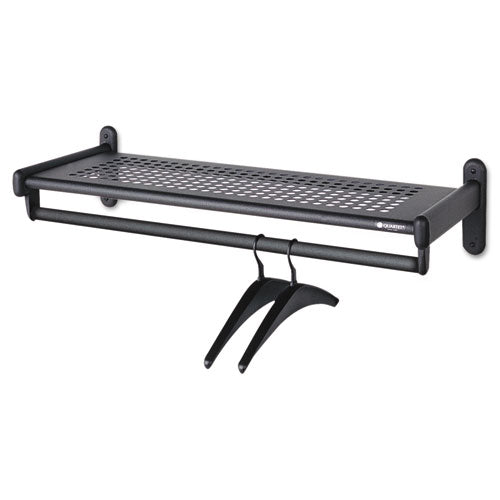 Quartet® Metal Wall Shelf Rack, Powder Coated Textured Steel, 48w X 14.5d X 6h, Black freeshipping - TVN Wholesale