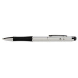 4-in-1 Laser Pointer With Stylus, Pen, Led Light, Class 2, Projects 984 Ft, Silver